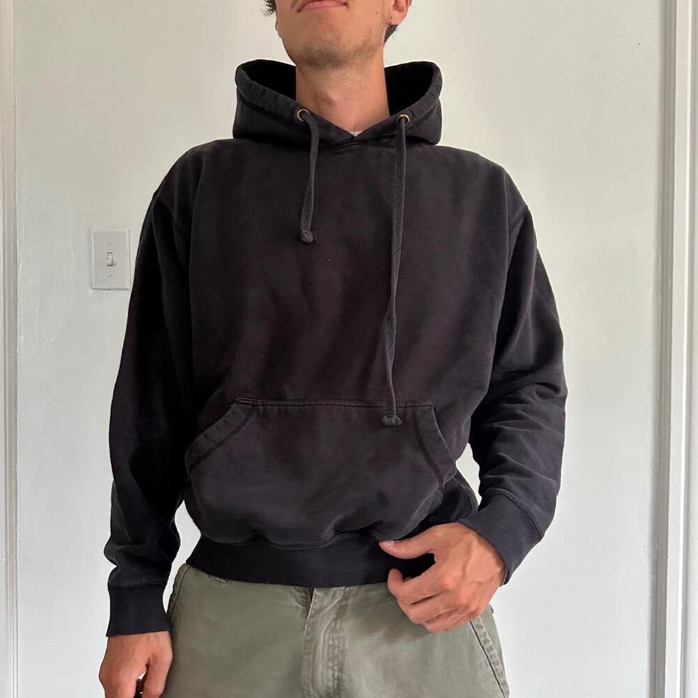 Perfect Vintage Y2K Basic Faded Black Cotton Hoodie Sweatshirt Pullover